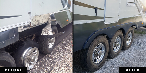 5th wheel body damage from blowout
