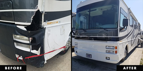 Picture of RV repair and service, before and after