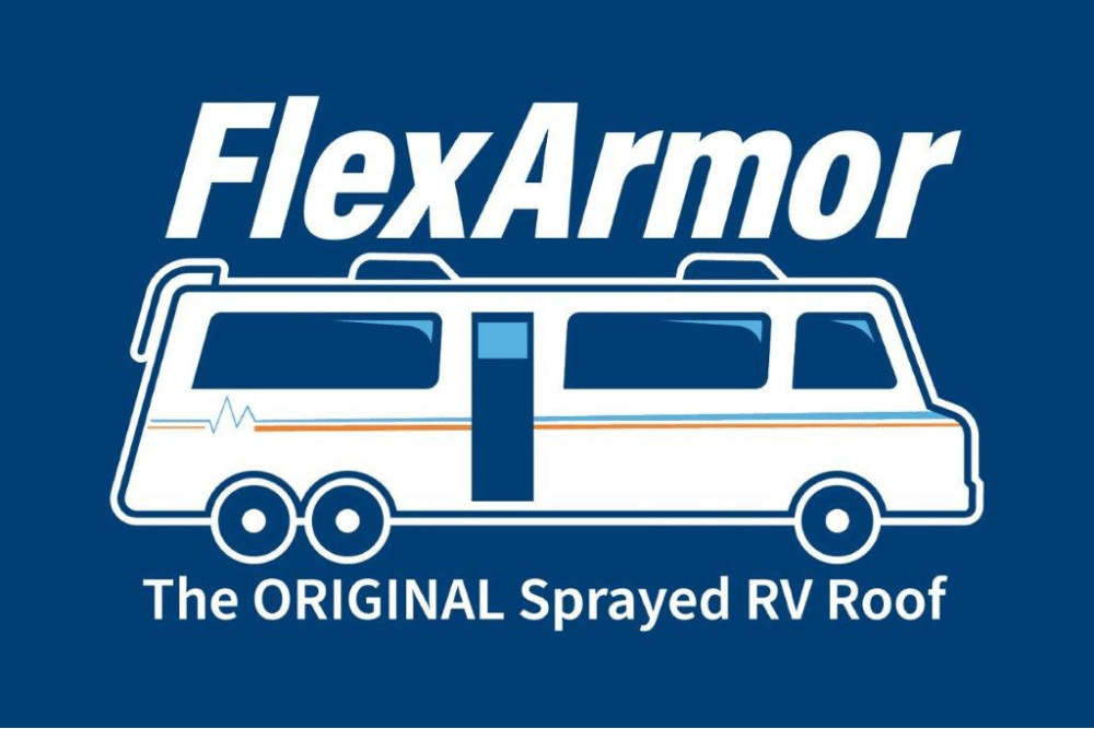 RV Roof protection, RV repair in Laplace, LA at RV Masters. Newly installed white RV roof membrane on a Columbus Compass Series by Palomino, featuring rooftop air conditioning units and vent covers.